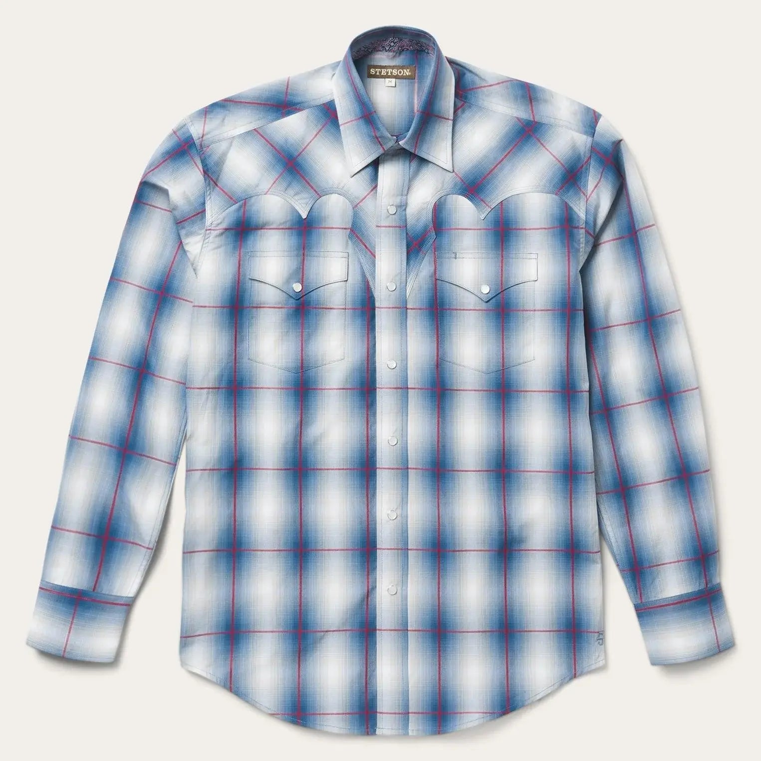 Stetson Indigo Ombre Plaid Western Shirt - Stetson - Flyclothing LLC