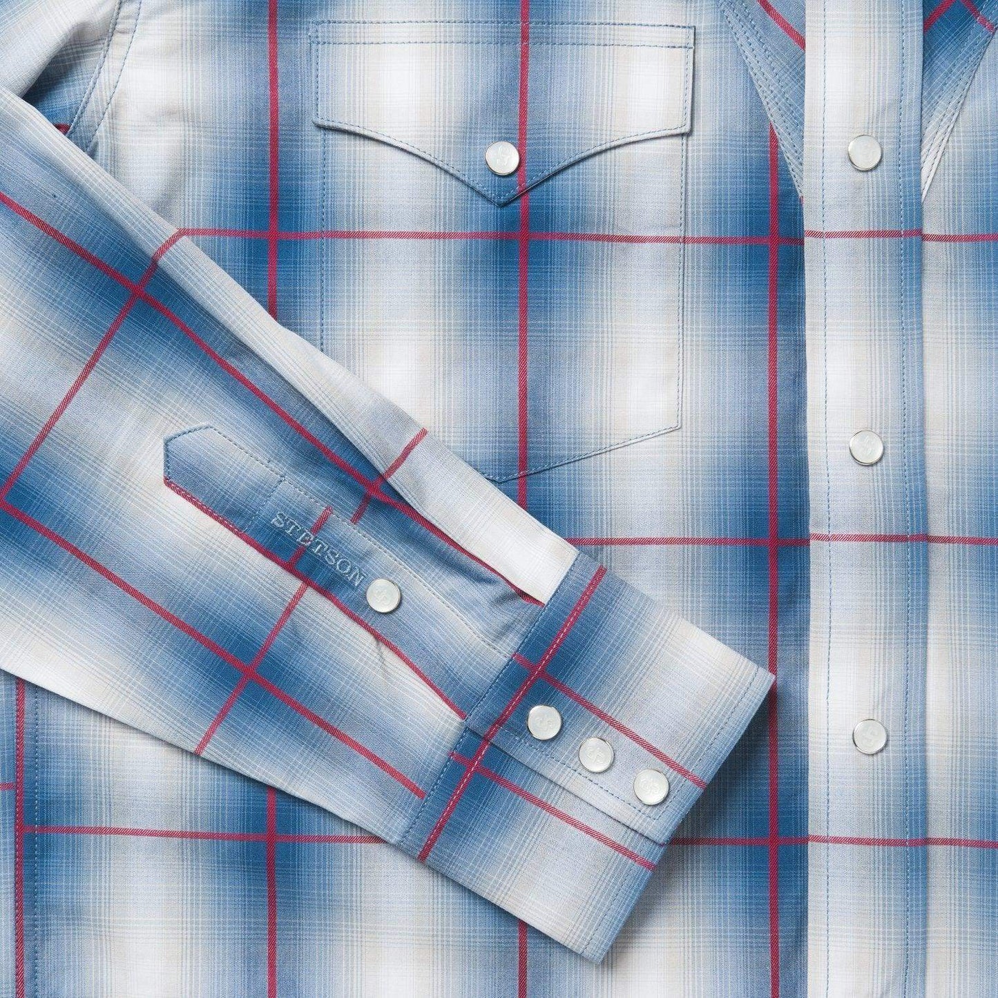 Stetson Indigo Ombre Plaid Western Shirt - Stetson - Flyclothing LLC