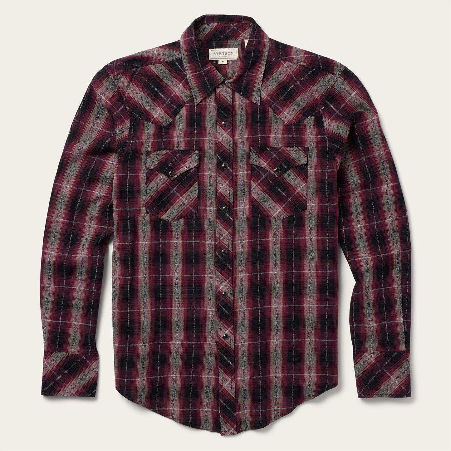 Stetson Red Marl Plaid Western Shirt - Stetson - Flyclothing LLC