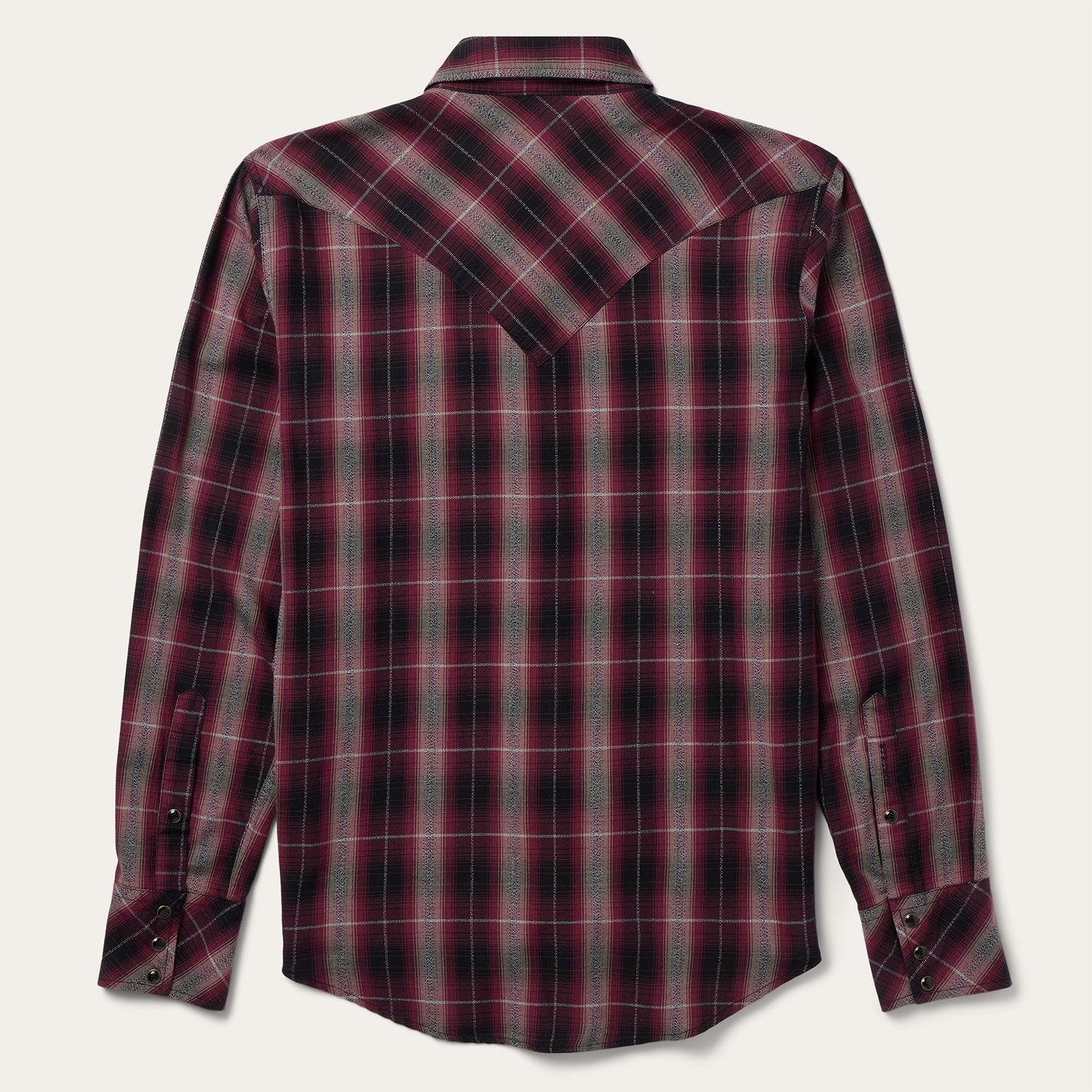 Stetson Red Marl Plaid Western Shirt - Flyclothing LLC