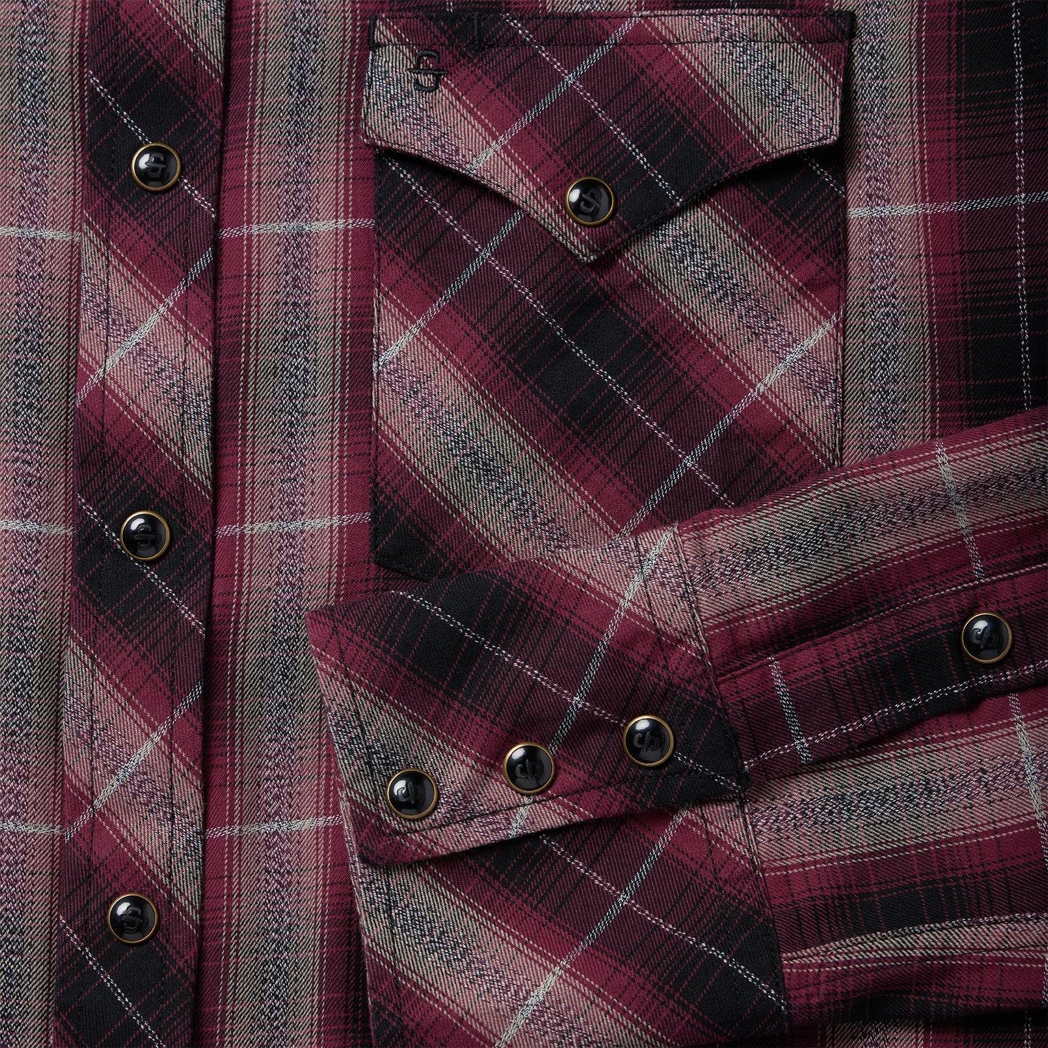 Stetson Red Marl Plaid Western Shirt - Flyclothing LLC