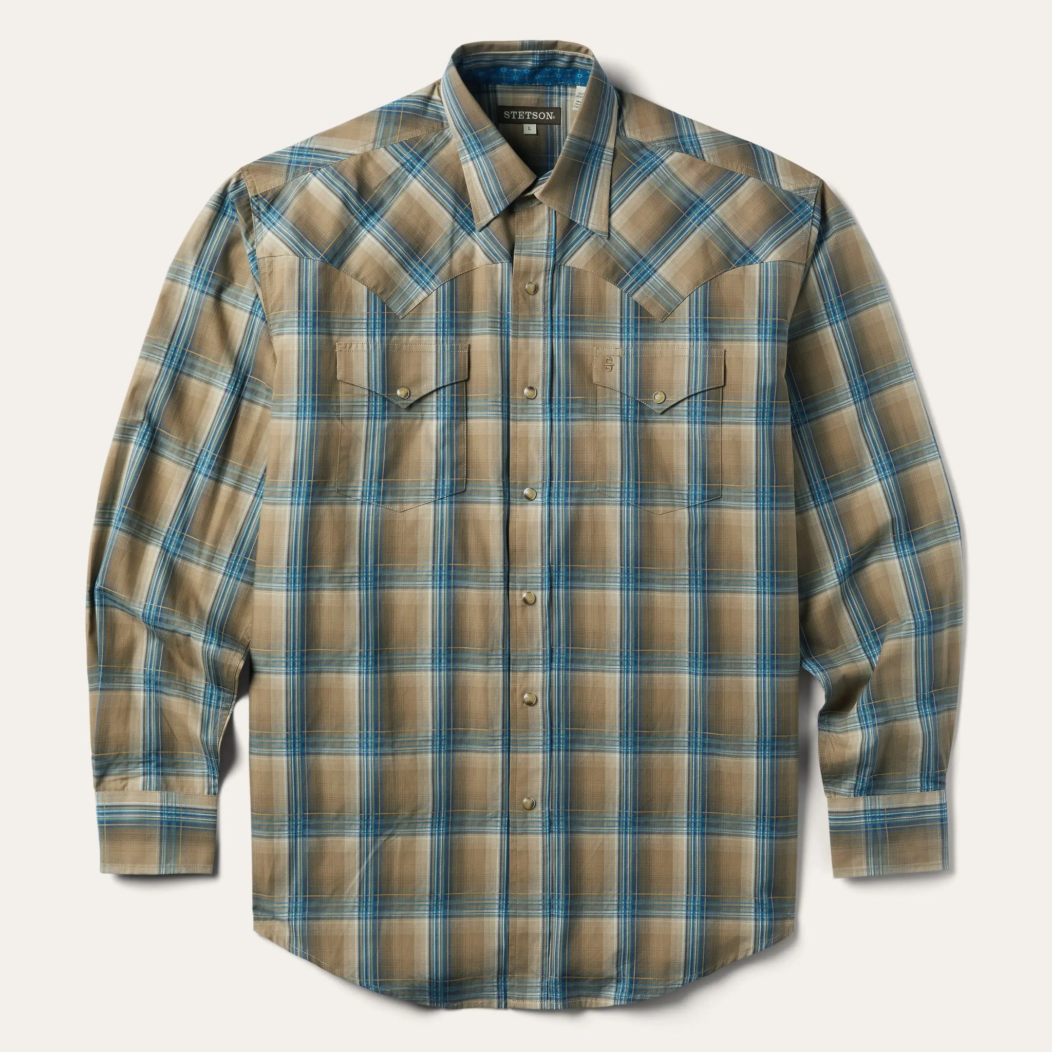 Stetson Khaki Ombre Plaid Shirt - Stetson - Flyclothing LLC
