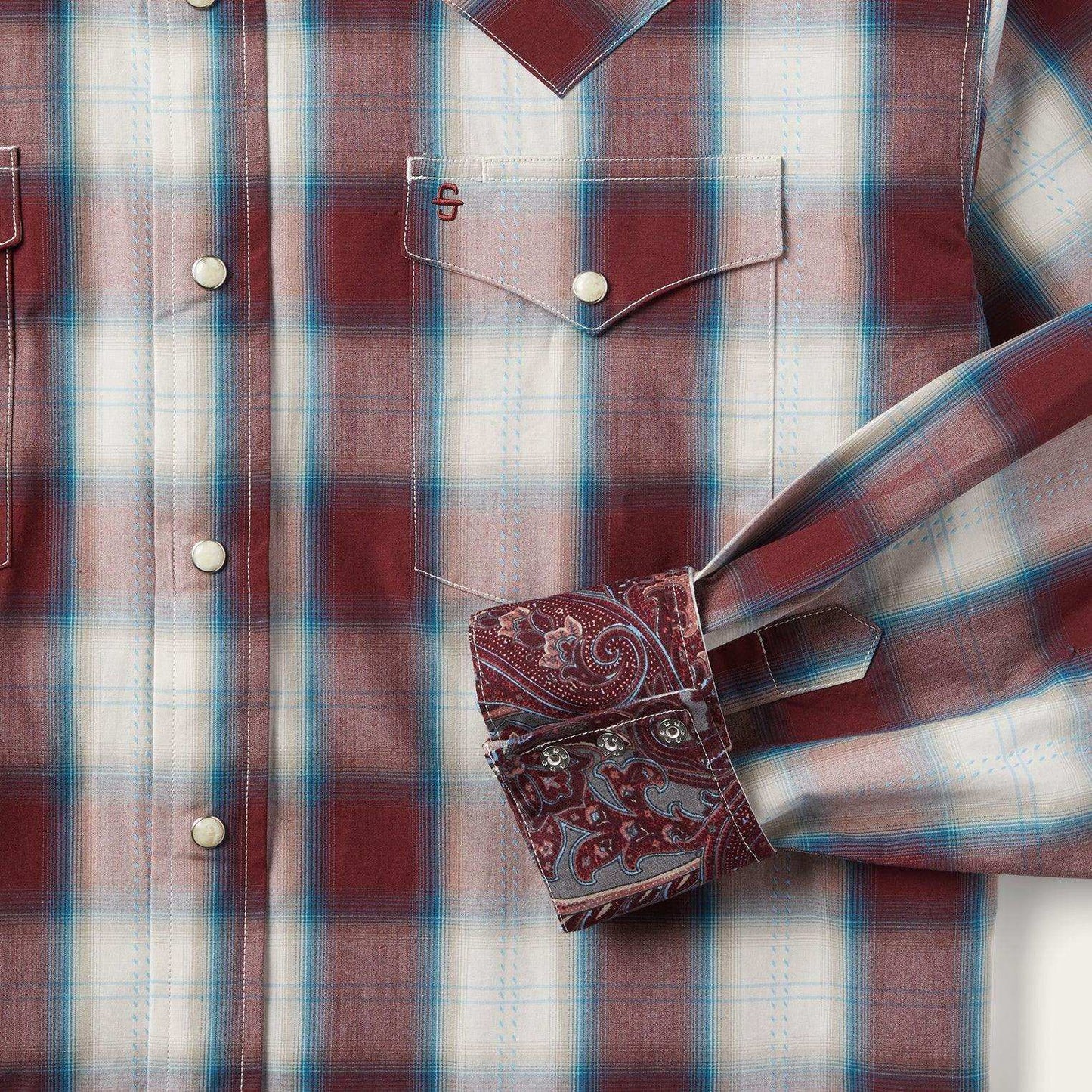 Stetson Wine Plaid Shirt - Stetson - Flyclothing LLC