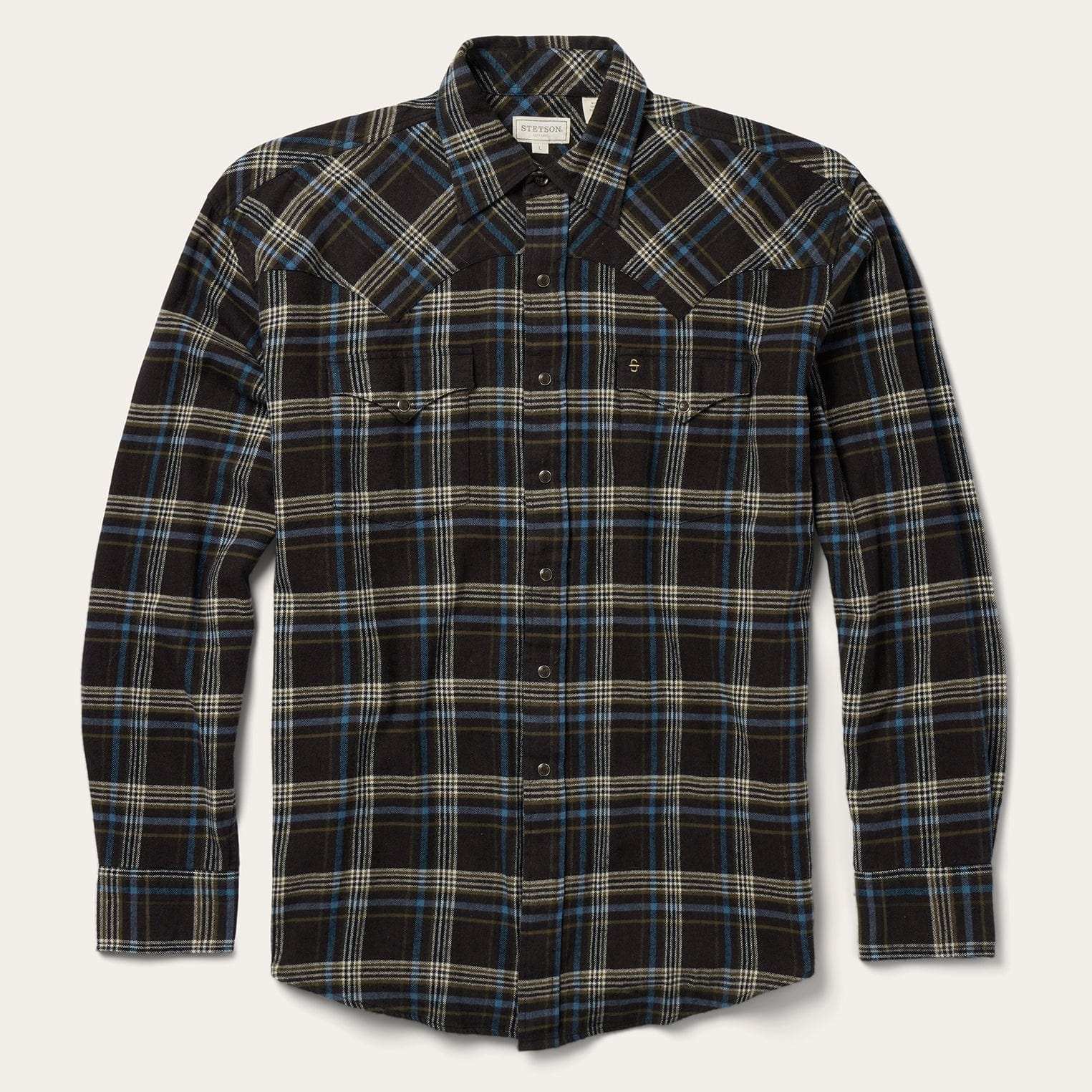 Stetson Brown Plaid Flannel Western Shirt - Stetson - Flyclothing LLC
