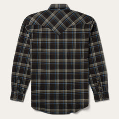 Stetson Brown Plaid Flannel Western Shirt