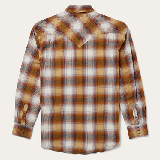 Stetson Rust Plaid Flannel Western Shirt