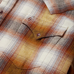 Stetson Rust Plaid Flannel Western Shirt