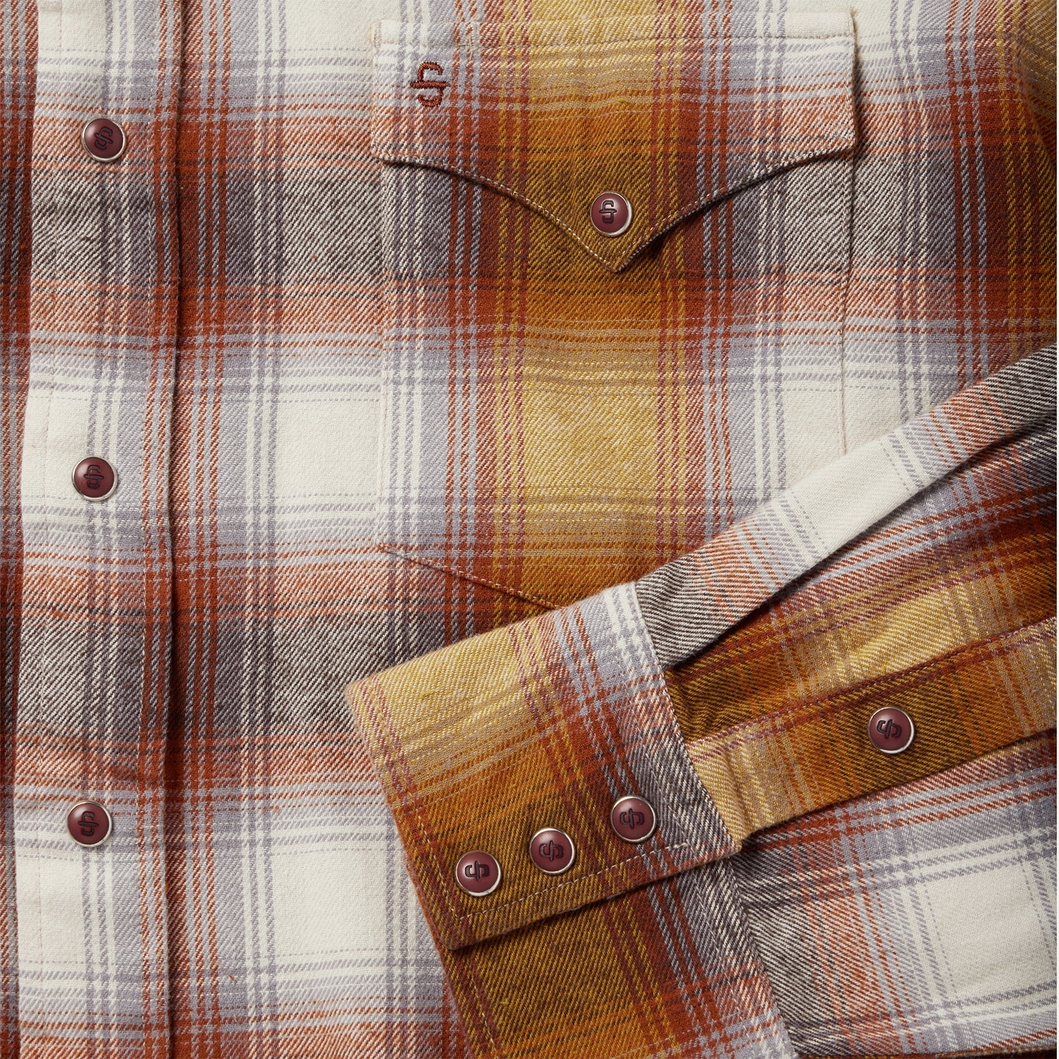 Stetson Rust Plaid Flannel Western Shirt