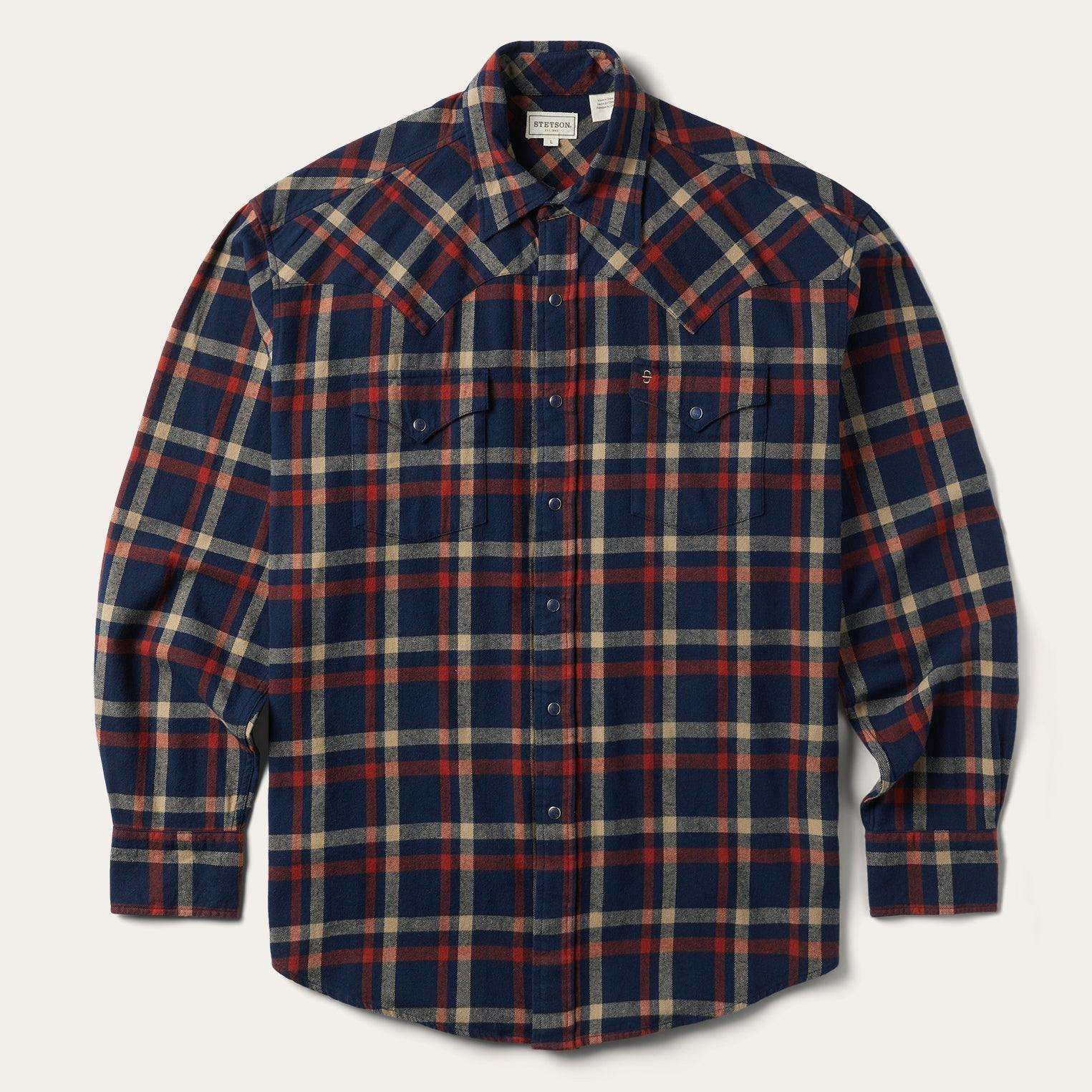 Stetson Brushed Twill Plaid Shirt - Stetson - Flyclothing LLC