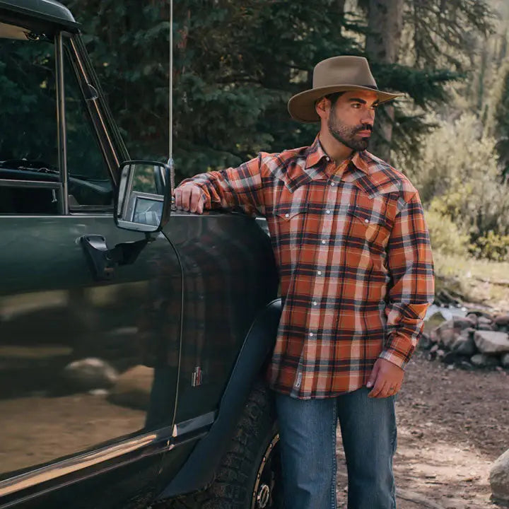 Stetson Brushed Twill Plaid Shirt - Stetson - Flyclothing LLC