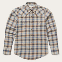Stetson Classic Western Shirt in Brown and Blue Ombre - Flyclothing LLC