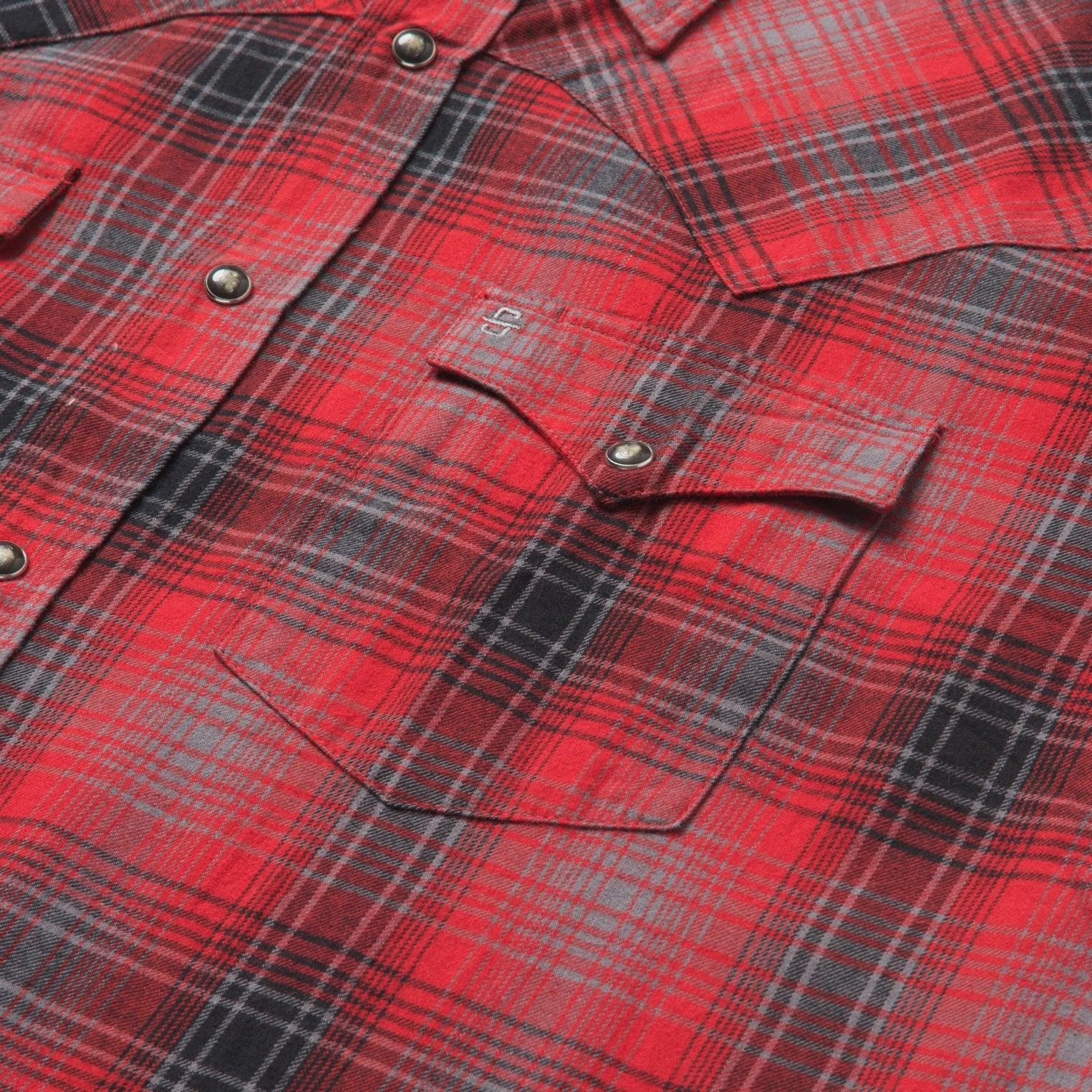 Stetson Classic Flannel Western Shirt in Red Plaid - Flyclothing LLC