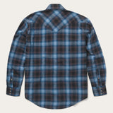 Stetson Classic Flannel Western Shirt in Blue Plaid - Stetson