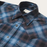 Stetson Classic Flannel Western Shirt in Blue Plaid - Stetson