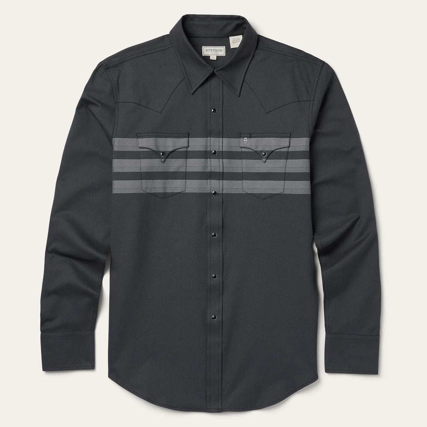 Stetson Border Stripe Twill Western Shirt - Stetson - Flyclothing LLC