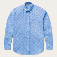 Stetson Blue Poplin Print Western Shirt - Flyclothing LLC