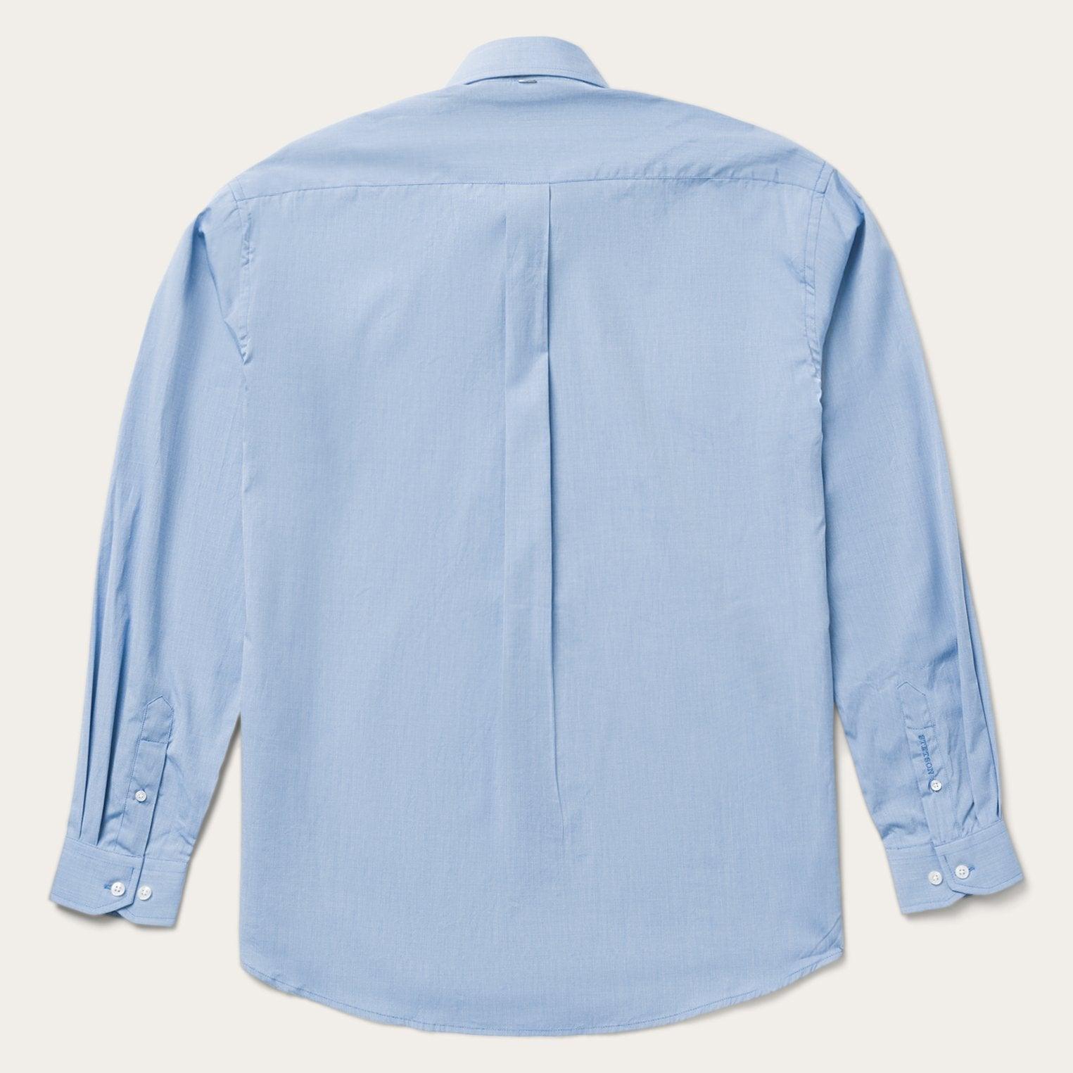 Stetson Blue Solid One-Pocket Snap-Front Shirt - Flyclothing LLC