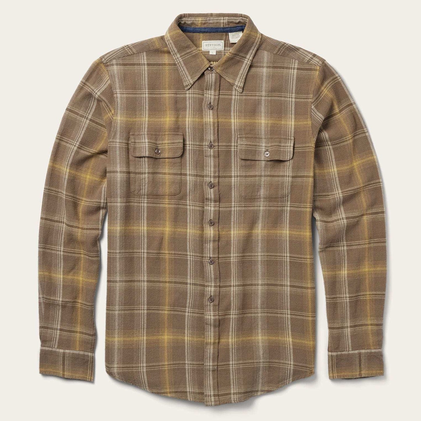Stetson Brown Flannel Button-Front Shirt - Stetson - Flyclothing LLC