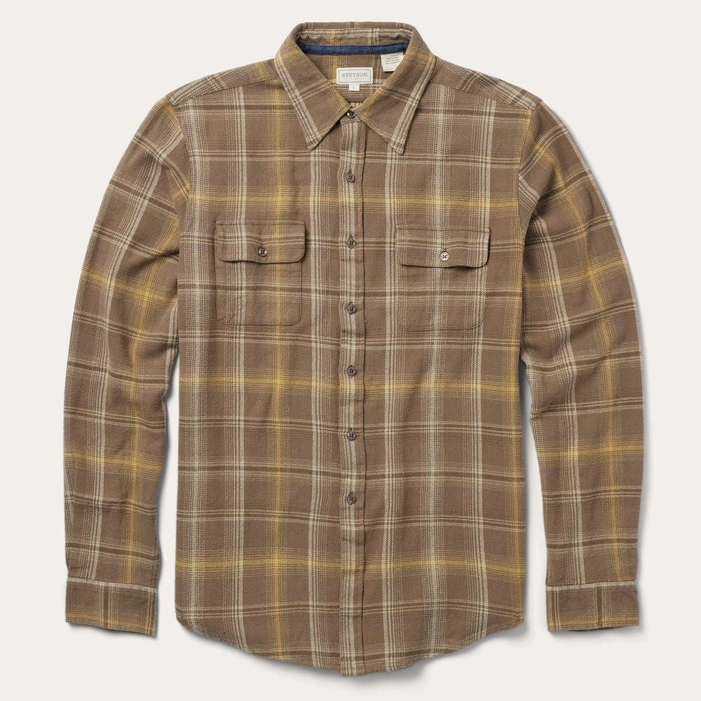 Stetson Brown Flannel Button-Front Shirt - Stetson
