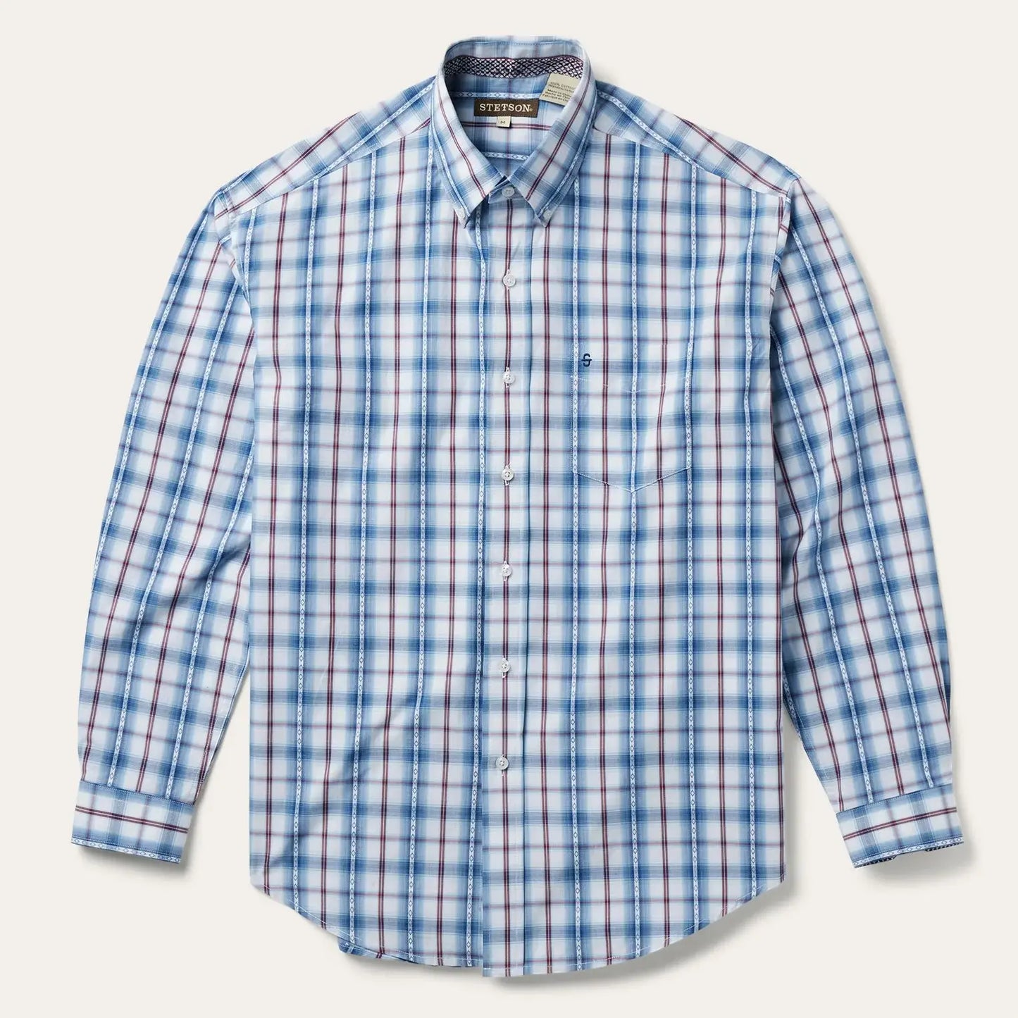 Stetson Blue Diamond Dobby Plaid Shirt - Stetson - Flyclothing LLC