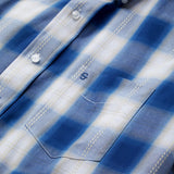 Stetson Navy Gold Ombre Plaid Short Sleeve Western Shirt - Stetson