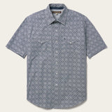 Stetson Navy Print Short Sleeve Western Shirt - Stetson - Flyclothing LLC