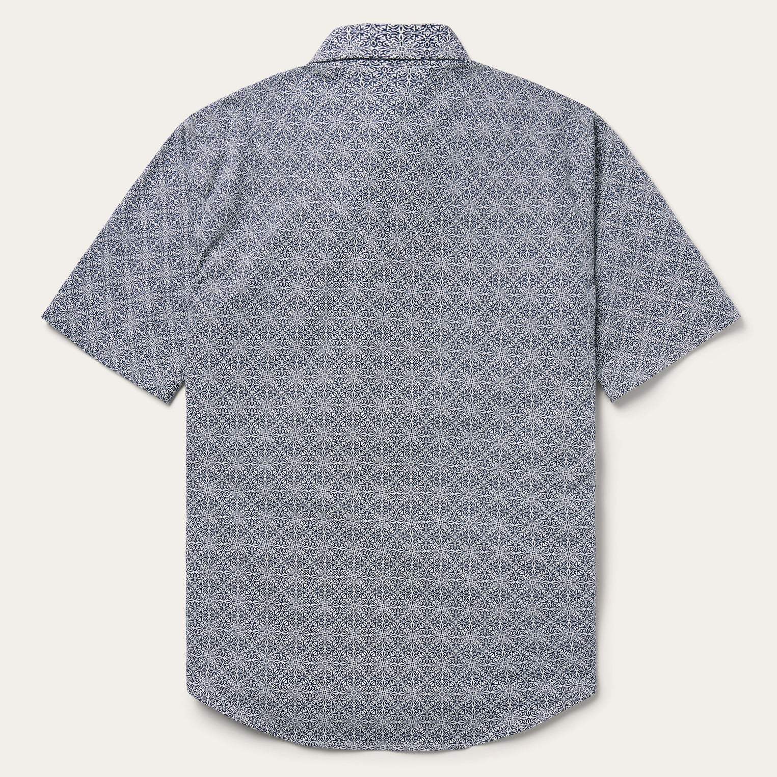 Stetson Navy Print Short Sleeve Western Shirt - Stetson - Flyclothing LLC