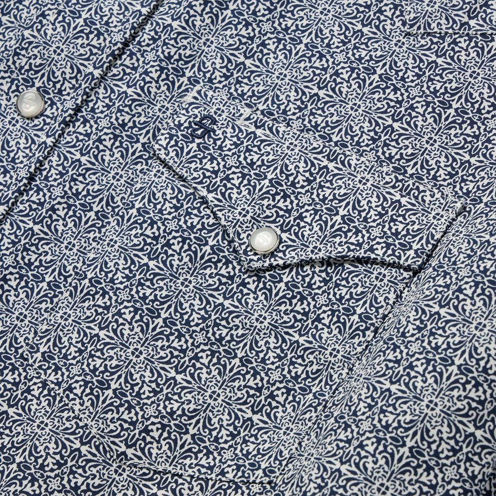 Stetson Navy Print Short Sleeve Western Shirt - Stetson - Flyclothing LLC