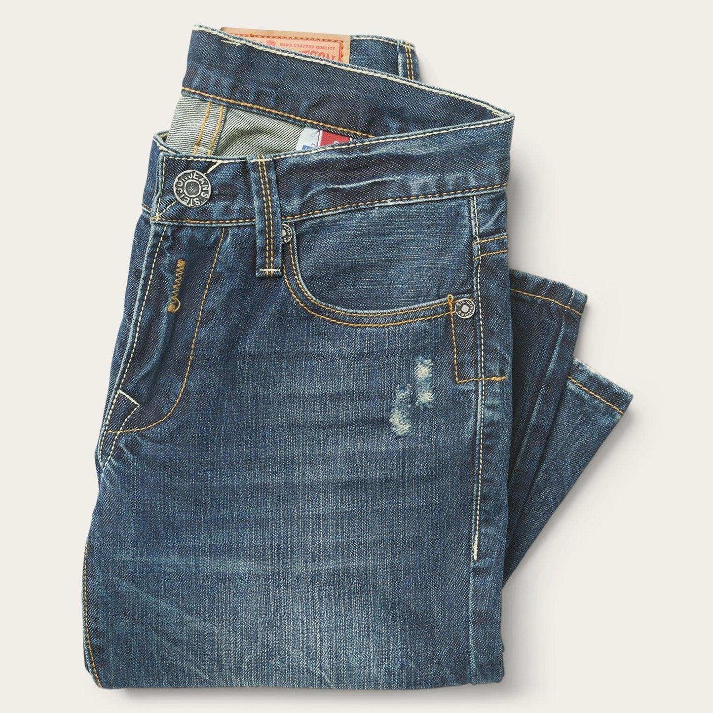 Stetson 1014 Fit Destructed Dark Wash Jeans - Stetson - Flyclothing LLC