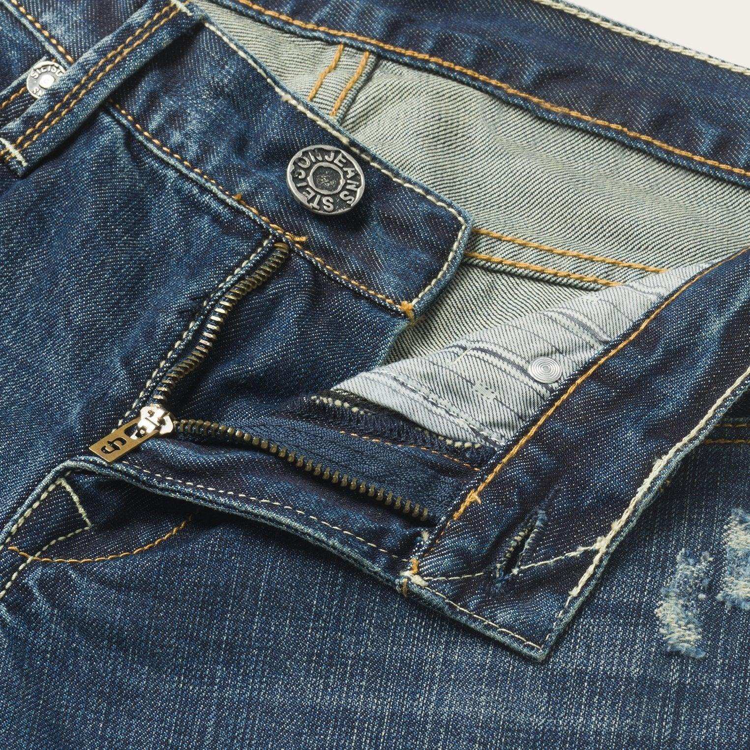 Stetson 1014 Fit Destructed Dark Wash Jeans - Stetson - Flyclothing LLC