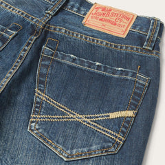 Stetson 1014 Fit Destructed Dark Wash Jeans - Flyclothing LLC