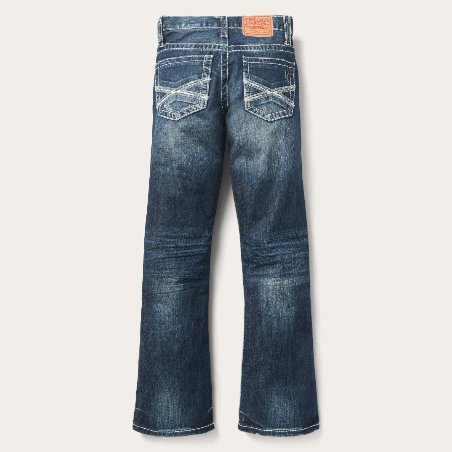 Stetson 1014 Fit Destructed Medium Wash Jeans - Flyclothing LLC