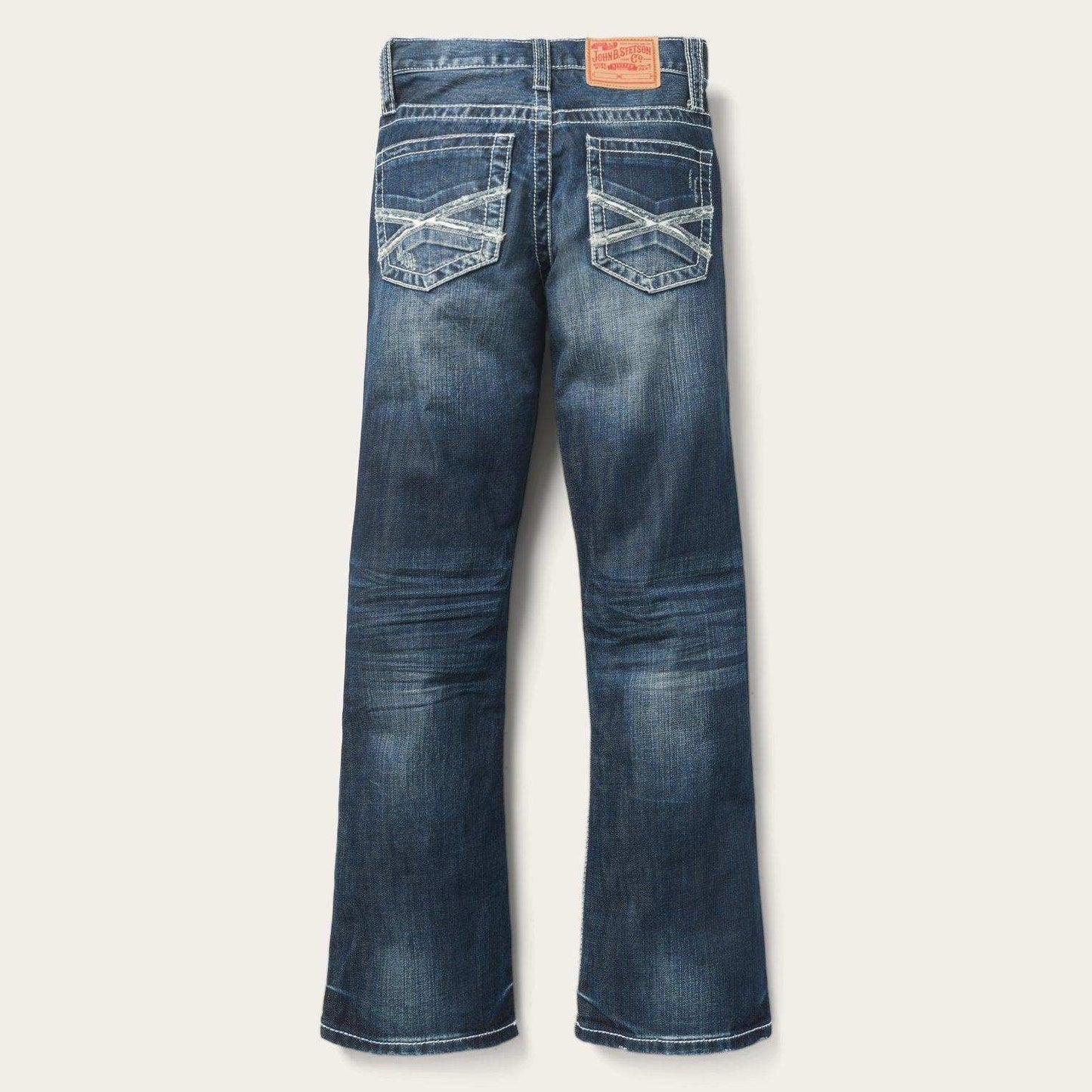 Stetson 1014 Fit Destructed Medium Wash Jeans - Stetson - Flyclothing LLC