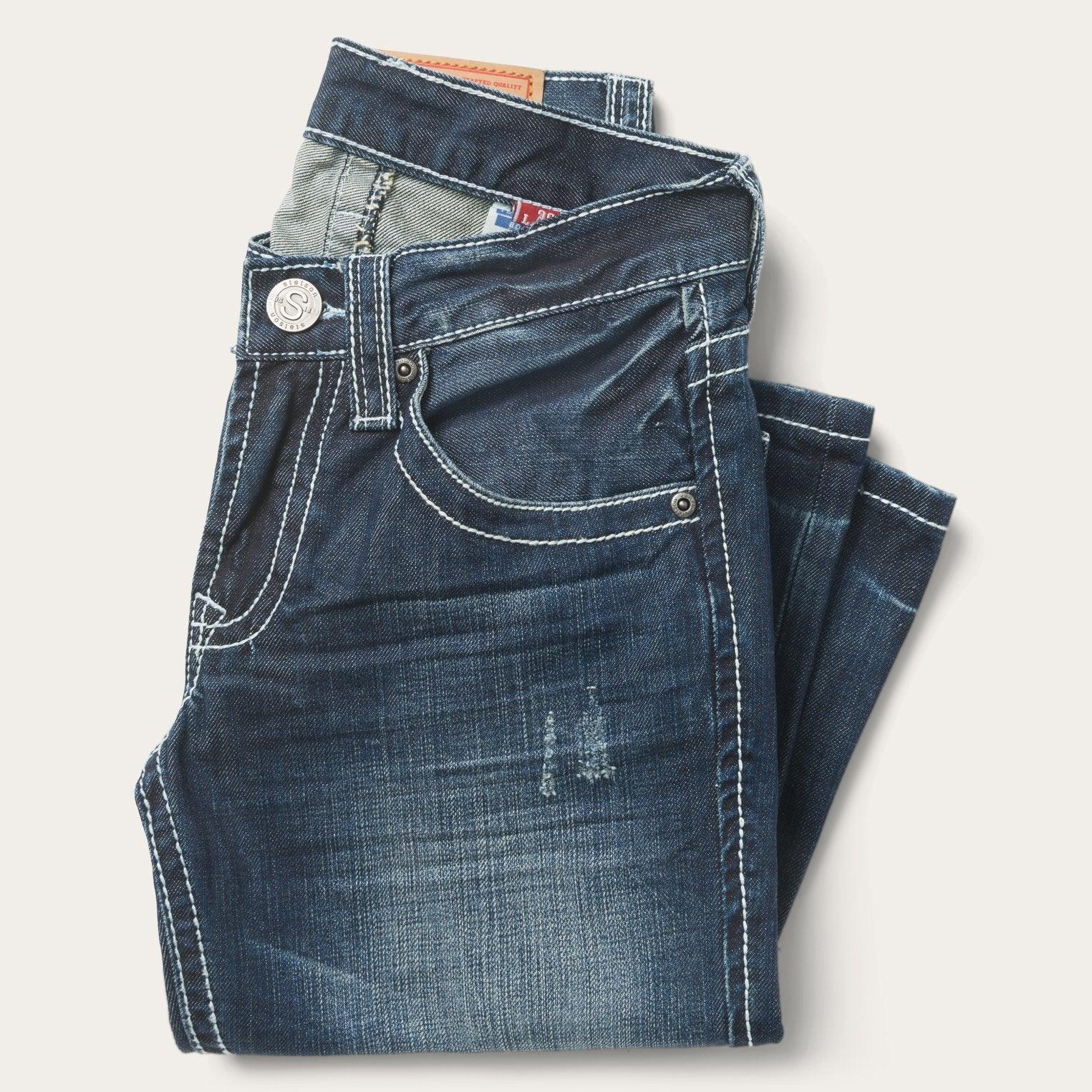 Stetson 1014 Fit Destructed Medium Wash Jeans - Flyclothing LLC