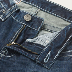 Stetson 1014 Fit Destructed Medium Wash Jeans - Flyclothing LLC