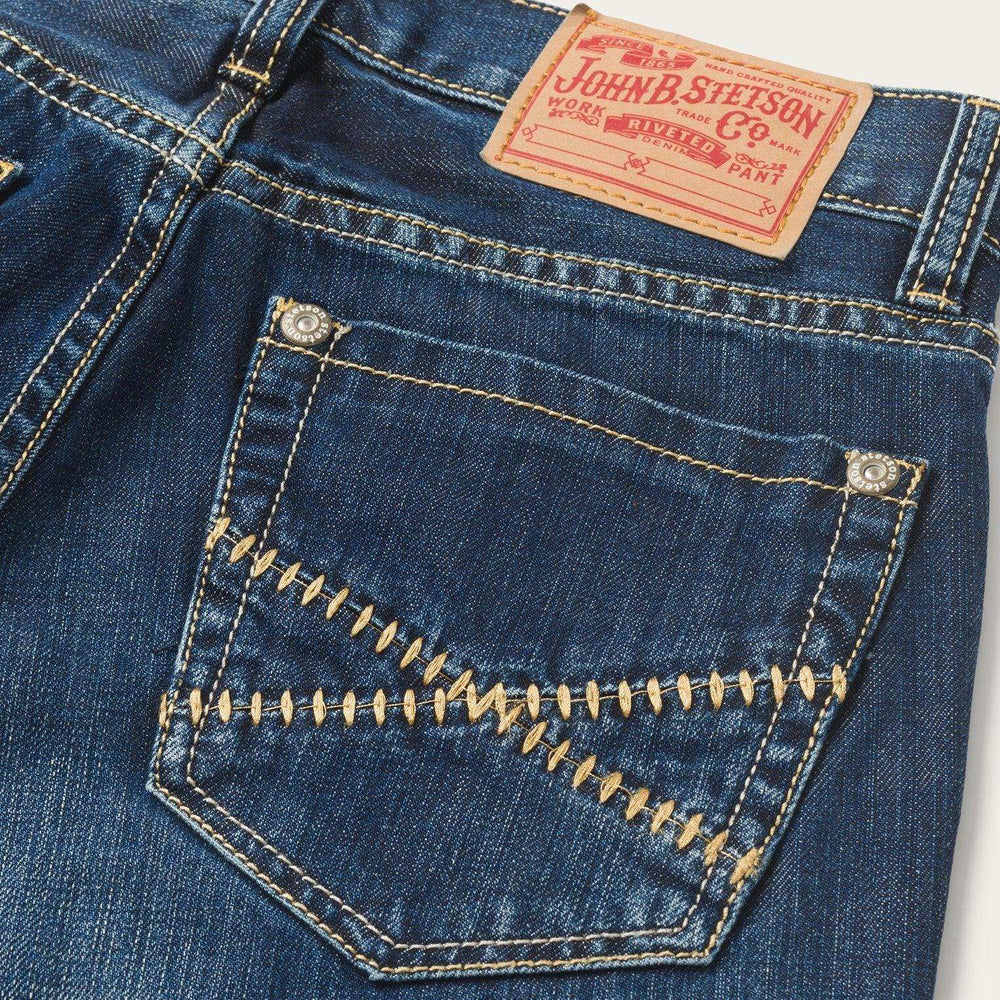 Stetson 1014 Fit Semi-Destructed Wash Jeans - Stetson - Flyclothing LLC
