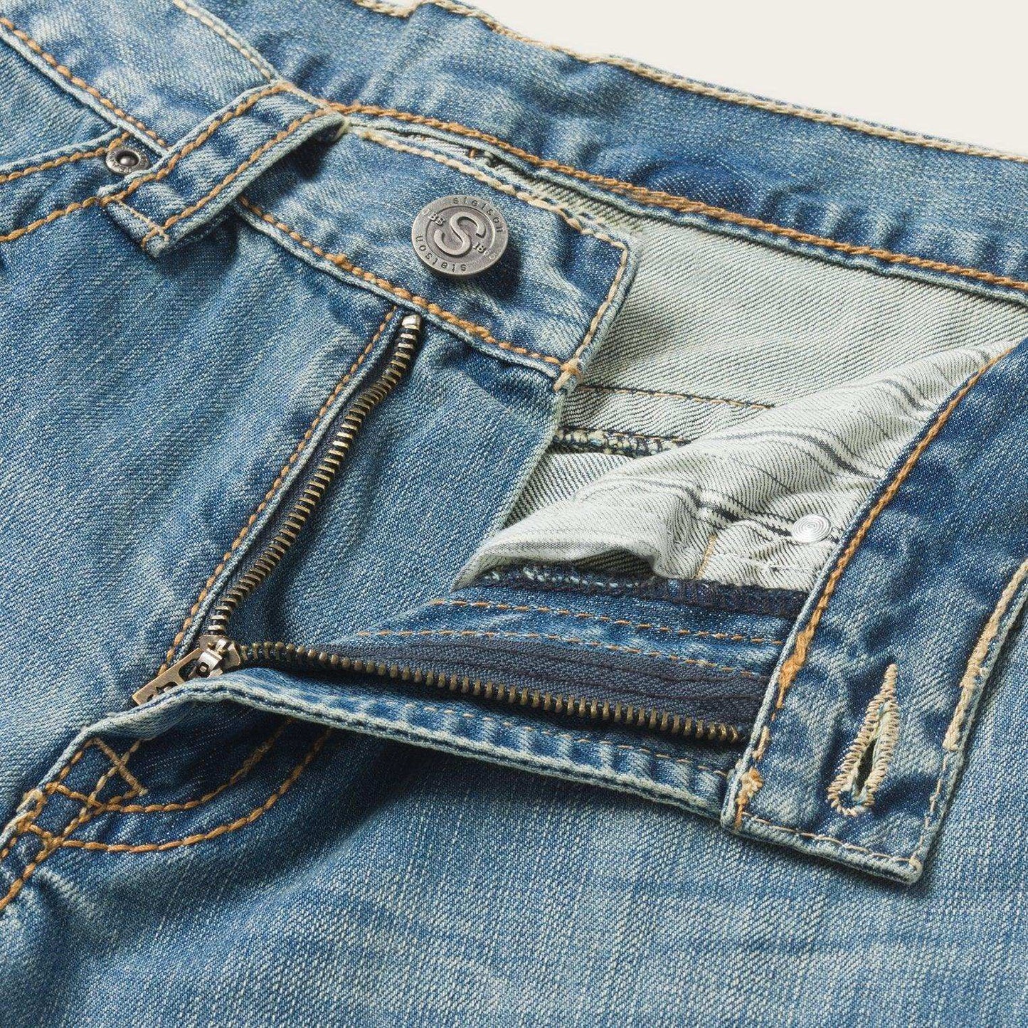 Stetson 1520 Fit Light Wash Jeans With Tacking - Stetson - Flyclothing LLC