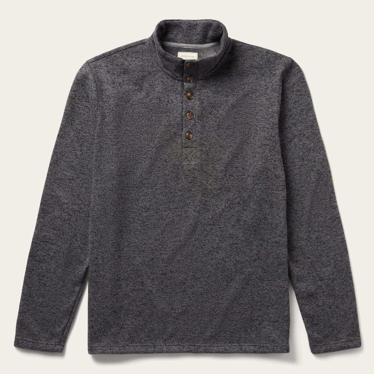 Stetson Button-Front Grey Pullover Knit Sweater - Stetson - Flyclothing LLC
