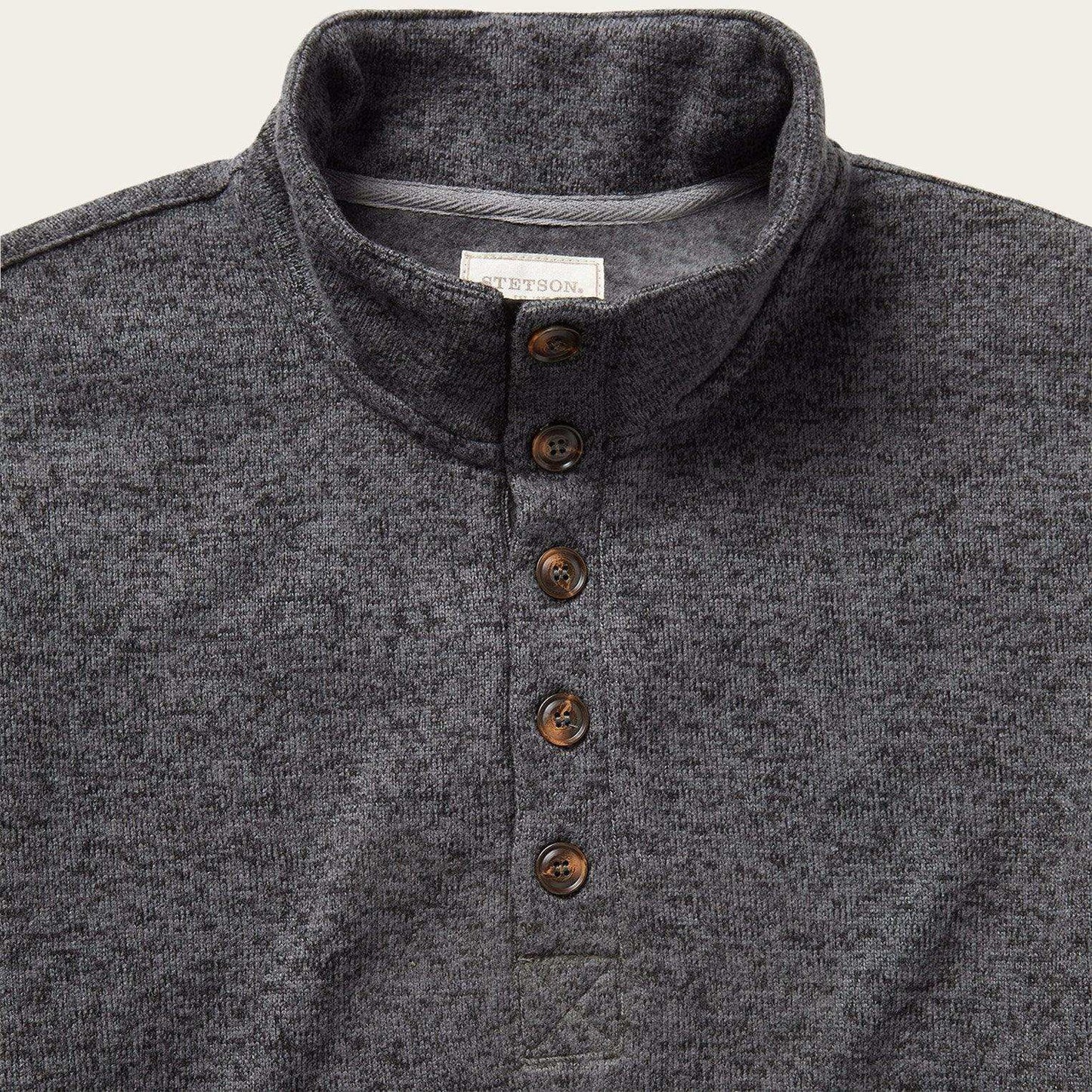 Stetson Button-Front Grey Pullover Knit Sweater - Stetson - Flyclothing LLC