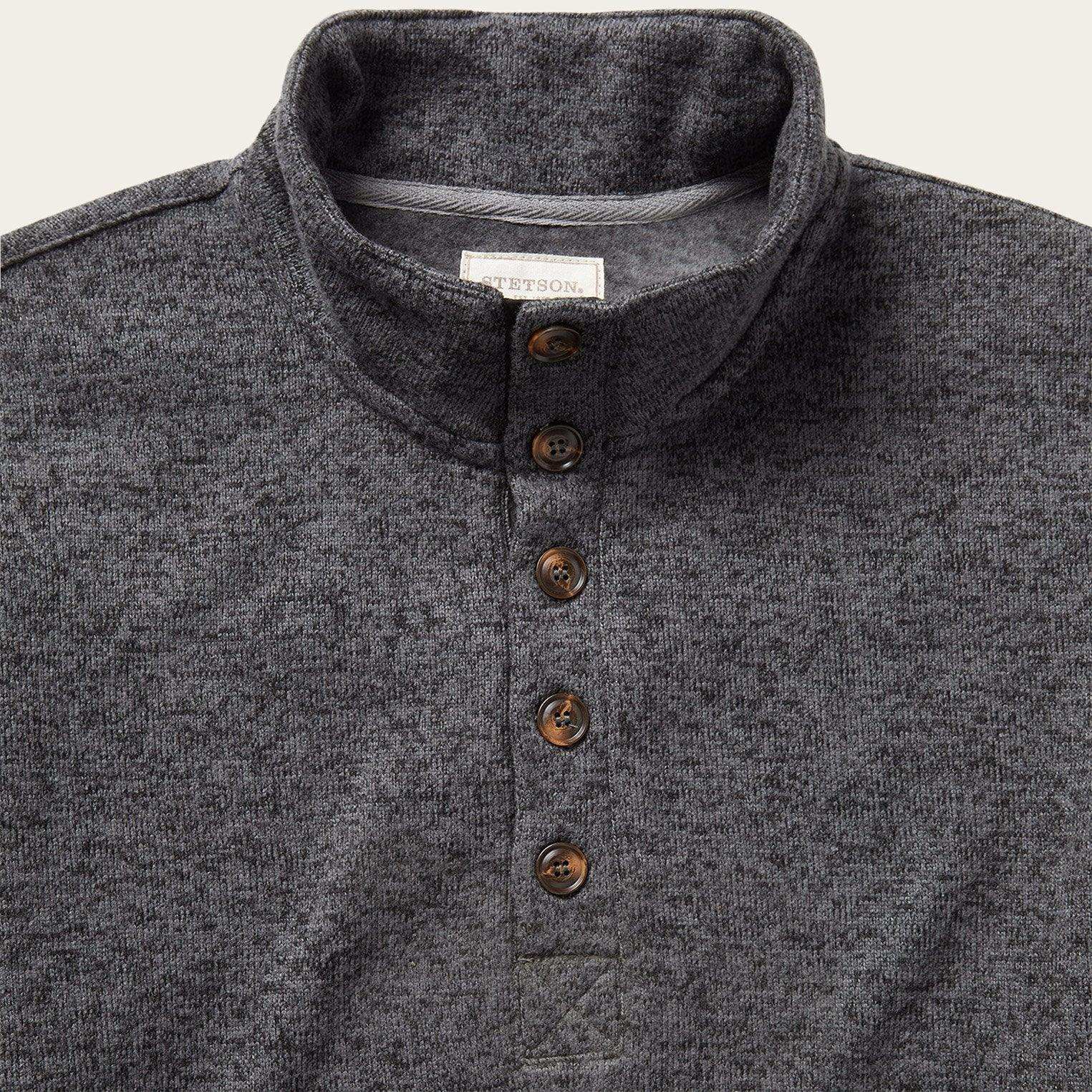Stetson Button-Front Grey Pullover Knit Sweater - Stetson - Flyclothing LLC