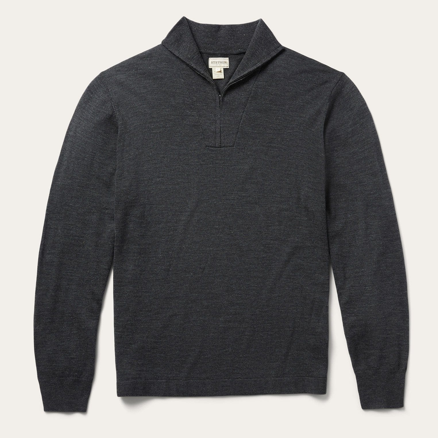 Stetson Elbow Patch Knit Sweater in Grey - Stetson