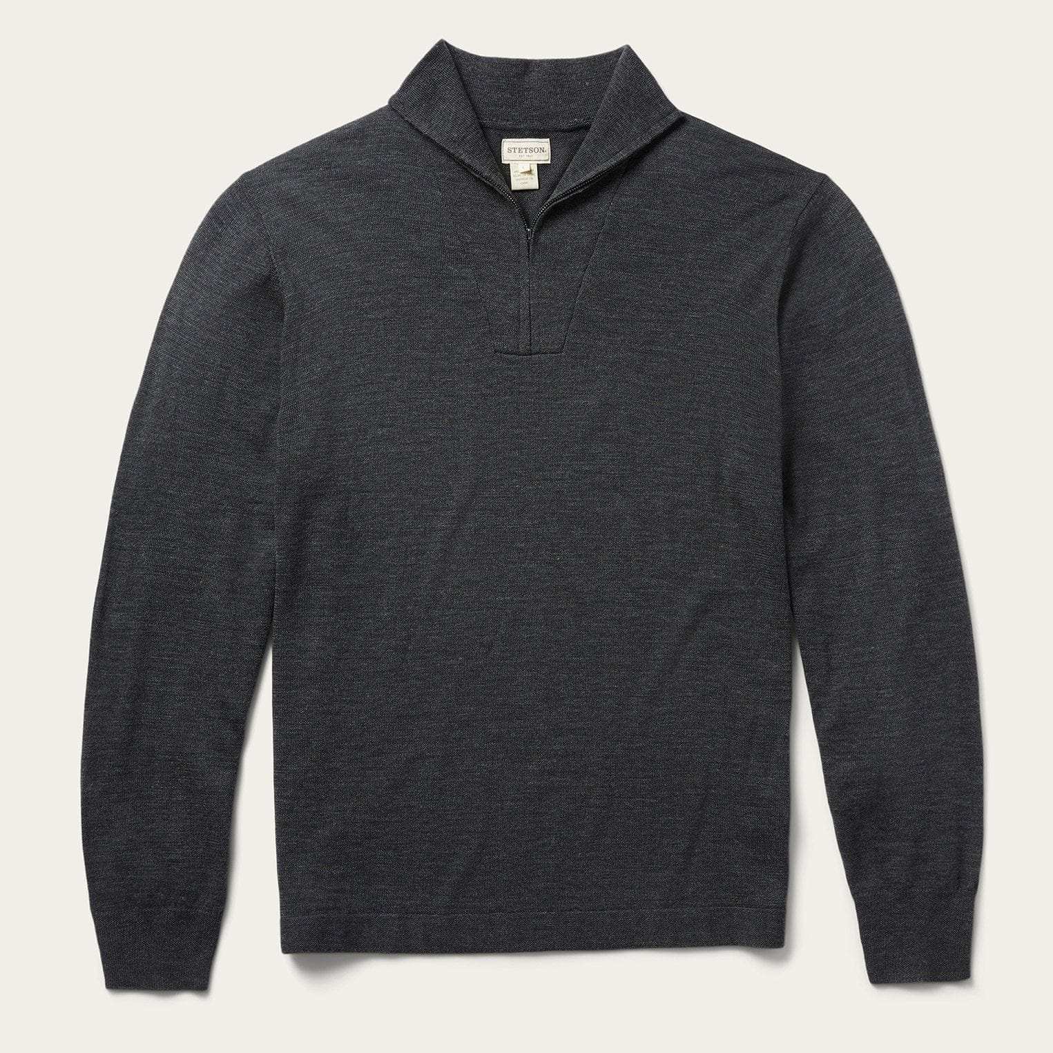 Stetson Elbow Patch Knit Sweater in Grey - Stetson - Flyclothing LLC