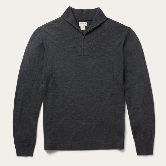 Stetson Elbow Patch Knit Sweater in Grey