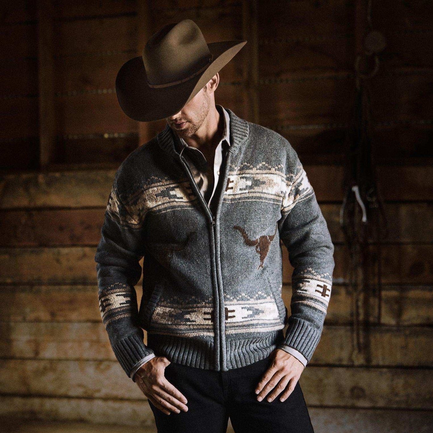 Stetson Longhorn Cardigan - Stetson - Flyclothing LLC