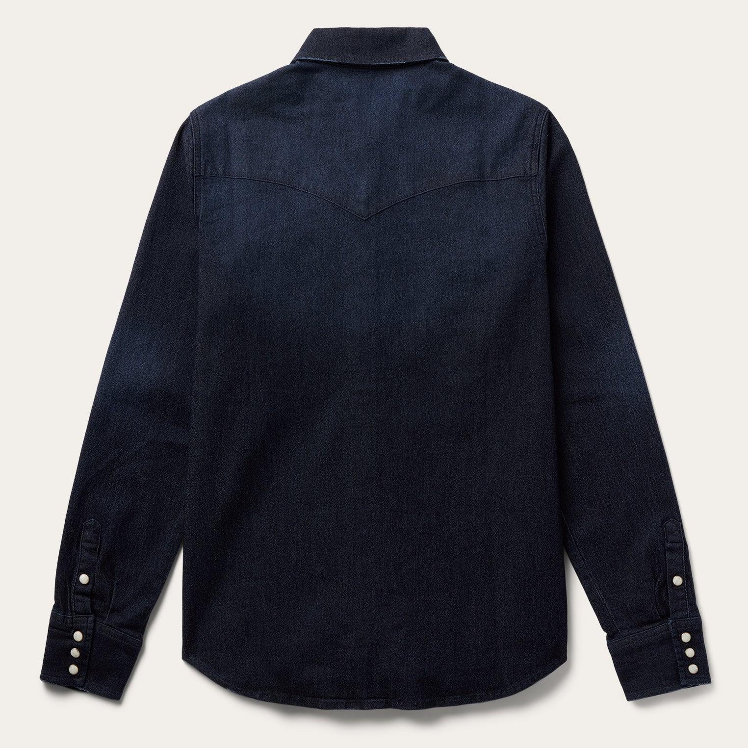 Stetson Embroidered Dark Denim Snap Front Blouse