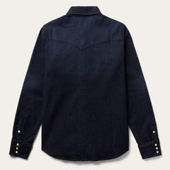 Stetson Embroidered Dark Denim Snap Front Blouse