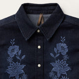 Stetson Embroidered Dark Denim Snap Front Blouse - Stetson