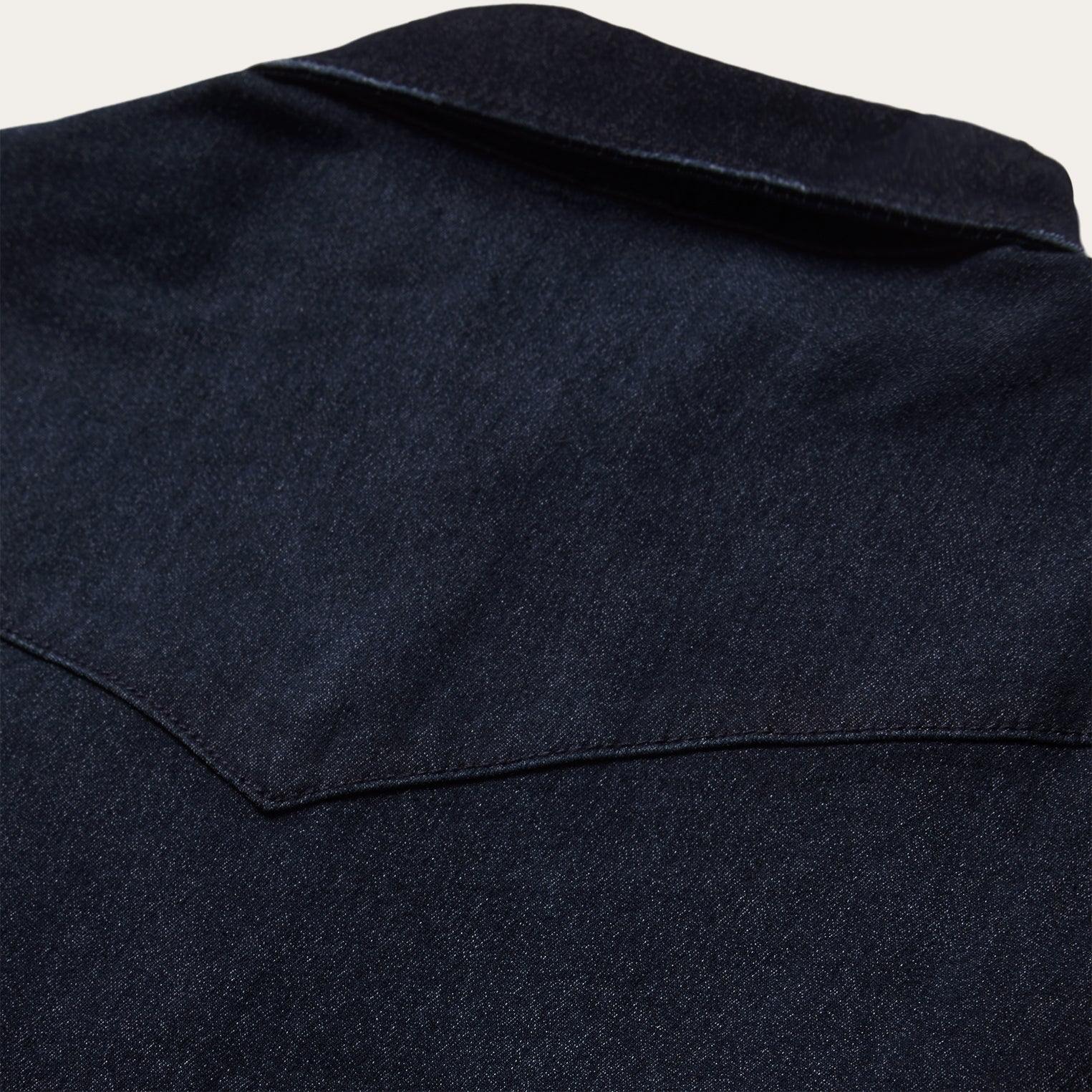 Stetson Embroidered Dark Denim Snap Front Blouse