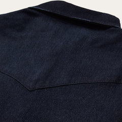 Stetson Embroidered Dark Denim Snap Front Blouse