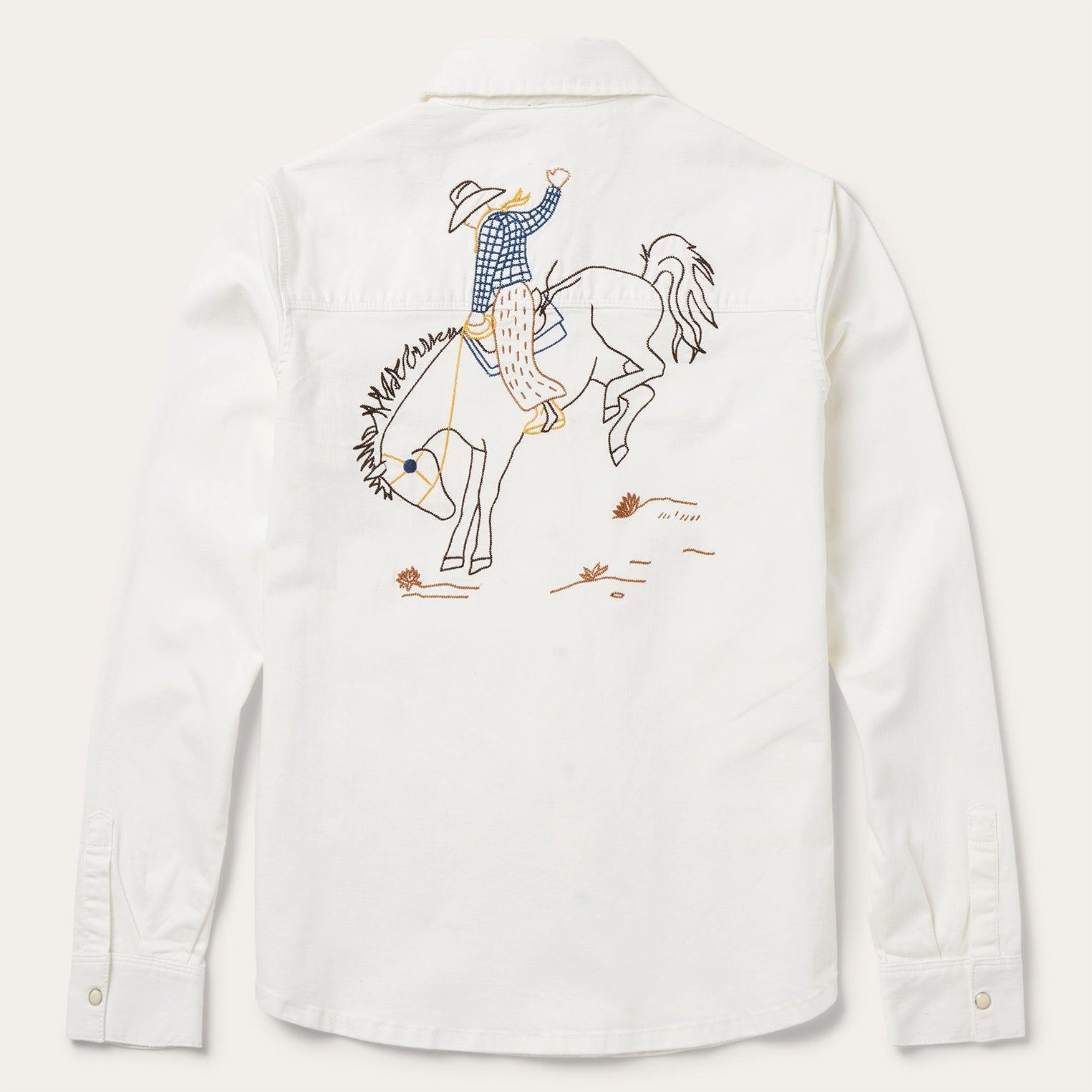 Stetson Western Embroidered Denim Shirt - Flyclothing LLC